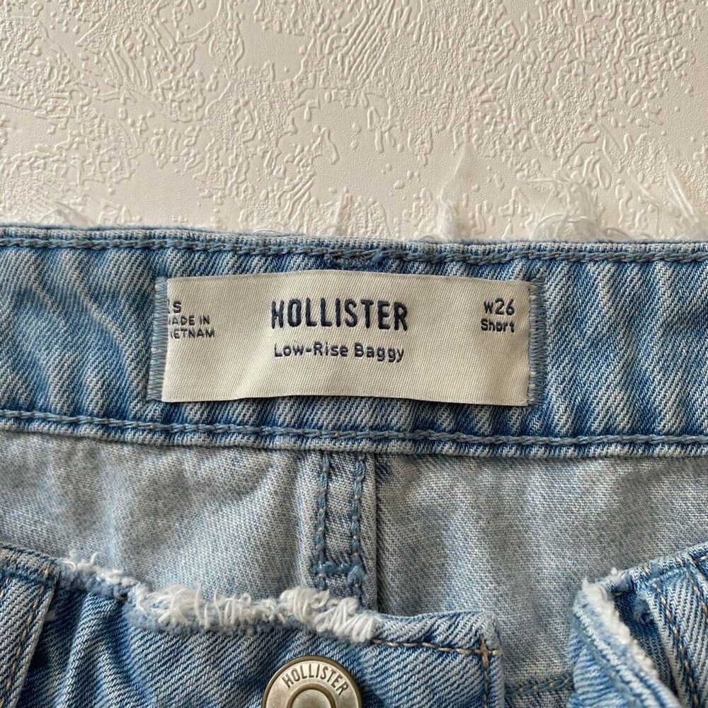Hollister Low Rise Baggy Jeans W26 Short Light Wash Wide Leg Y2K - Picture 4 of 8